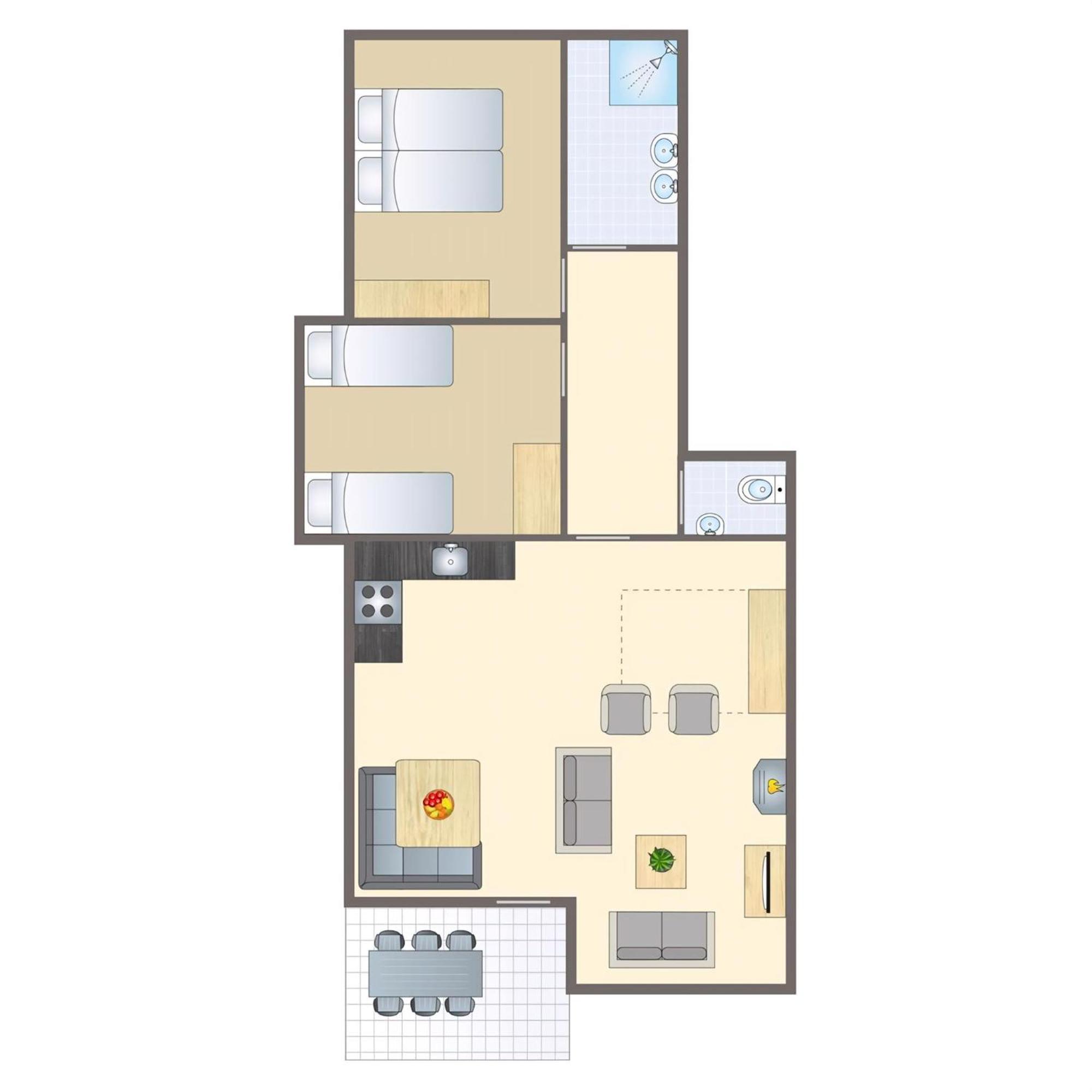 Appartement met 2 slaapkamers