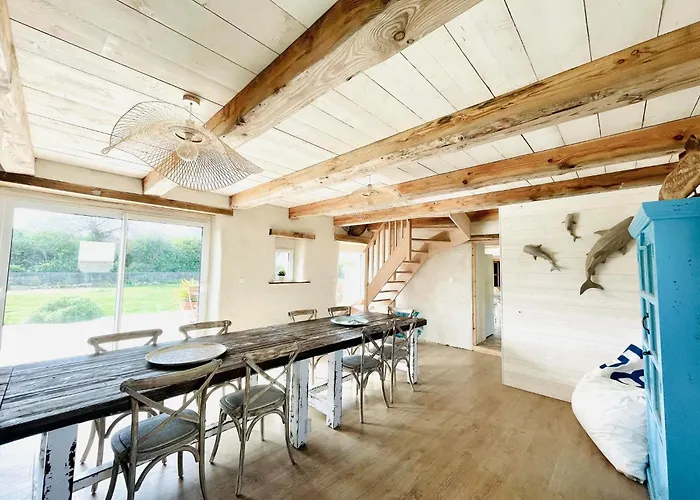 Maison Maillots et Bigorneaux, 15 pers, jacuzzi, 40m de la mer
